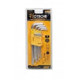 Juego de 9 llaves allen largas estándar