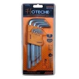 Juego de 9 llaves allen largas milimétricas