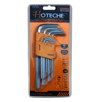 Juego de 9 llaves allen largas milimétricas