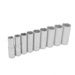 Juego de 9 dados largos en pulgadas cuadro de 1/2