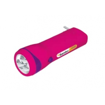 Linterna rosa recargable 3 leds