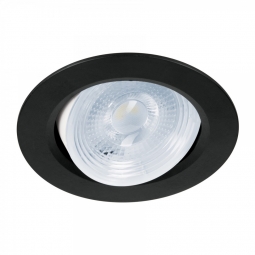 Luminario empotrable redondo de LED, dirigible 5 W, negro