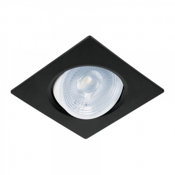 Luminario empotrable cuadrado de LED, dirigible 5 W, negro