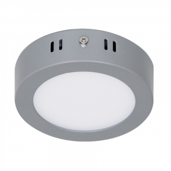 Plafón redondo, moderno, 6W, 6500K, LED, gris