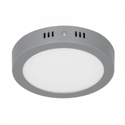 Plafón redondo, moderno, 12 W, 6500K, LED, gris