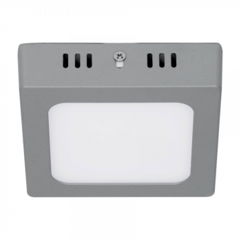 Plafón cuadrado, moderno, 6 W, 6500 K, LED, gris