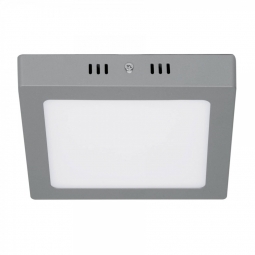 Plafón cuadrado, moderno, 12 W, 6500 K, LED, gris