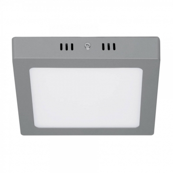 Plafón cuadrado, moderno, 12 W, 6500 K, LED, gris