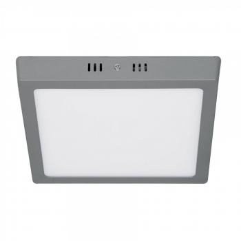 Plafón cuadrado, moderno, 18 W, 6500 K, LED, gris