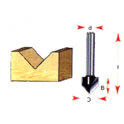 Cuchilla corte en v 3/8 d x 7/16 b x 1 5/8 l x 1/4 z