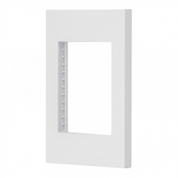 Placa 1 ventana, 3 módulos, línea Española, color blanco