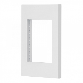 Placa 1 ventana, 3 módulos, línea Española, color blanco