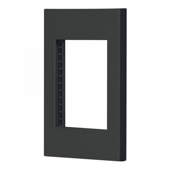 Placa 1 ventana, 3 módulos, línea Española, color negro