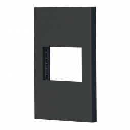Placa 1 ventana, 1.5 módulos, línea Española, color negro