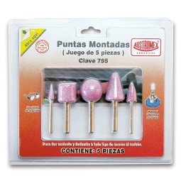 Juego de puntas montadas rosas