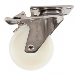 Rodaja de nylon giratoria con placa con freno 4