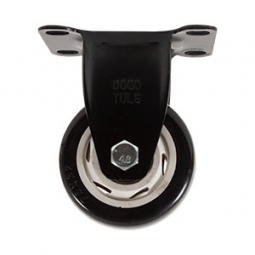 Rodaja de pvc negro fija con placa 3