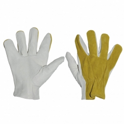 Guantes de piel y carnaza unitalla