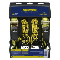 Juego de sujetadores tipo matraca y tensores