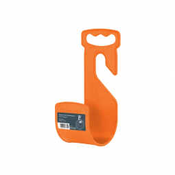 Gancho plastico naranja para manguera de jardin