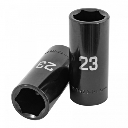 Dado largo impacto de 23 mm, 6 puntas, cuadro 1/2'
