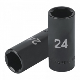 Dado largo impacto de 24 mm, 6 puntas, cuadro 1/2'