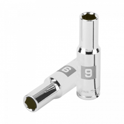 Dado largo de 9 mm, 6 puntas, cuadro 3/8'