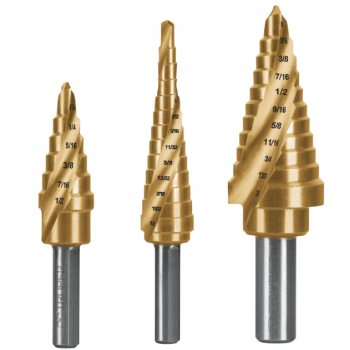 Juego de 3 brocas escalonadas de titanio