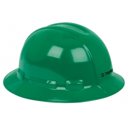 Casco de seguridad verde de ala ancha 