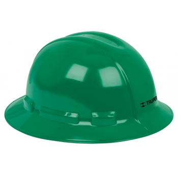 Casco de seguridad verde de ala ancha 