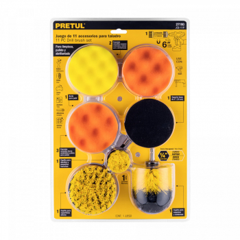 Juego 11 accesorios de limpieza y pulido