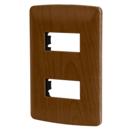 Placa de ABS color madera de 2 modulos