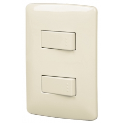 Placa armada interruptor sencillo y escalera beige