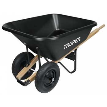 Carretilla 8ft3, bandeja plástica, mgos/madera