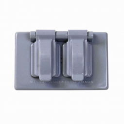 Placa doble plastica para intemperie, linea estandar, color gris