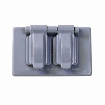 Placa doble plastica para intemperie, linea estandar, color gris