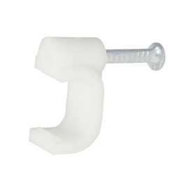 Grapa para cable duplex 8 mm, color blanco, 20 piezas