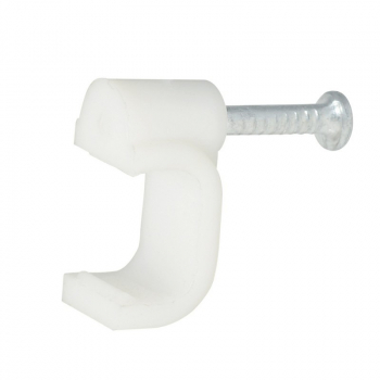 Grapa para cable duplex 8 mm, color blanco, 20 piezas