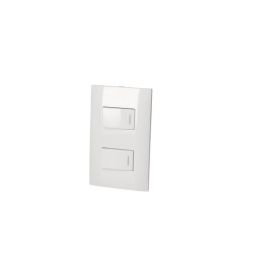 Placa 2 Interruptor 1/3, linea  Americana, color blanco