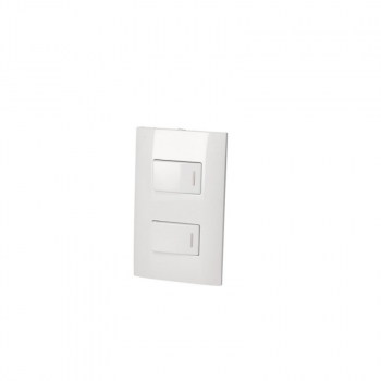 Placa 2 Interruptor 1/3, linea  Americana, color blanco