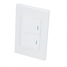 Placa 2 Interruptor 1/2, linea Premium, color blanco