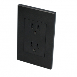 Placa contacto duplex color negro