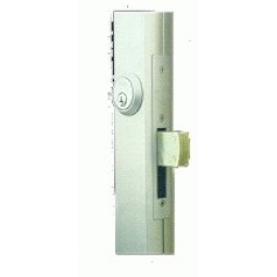 Cerradura p/puerta de abatir aluminio d/p negro