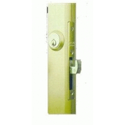 Cerradura p/puerta de abatir aluminio d/g negro