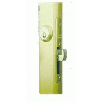 Cerradura p/puerta de abatir aluminio d/g negro