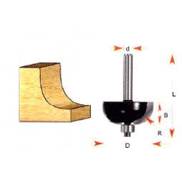 Cuchilla bocel radio 1/4 d x 7/8 b x 1/2 l x 2 x 1/4 z