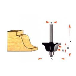 Cuchilla romana radio 1/4 d 1 3/8 x 21/32 b x 1/4 l x 1/4 z