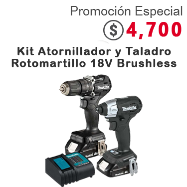 Kit Atornillador y Taladro Rotomartillo 18V Brushless