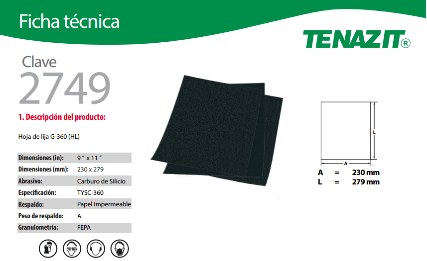 Ficha Tecnica Lijas de agua