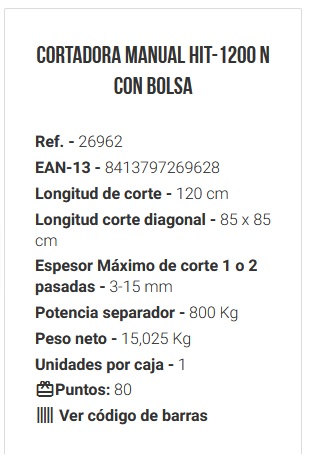 Cortadora De Azulejo Manual 120cm Rubi Hit-1200 N 26962